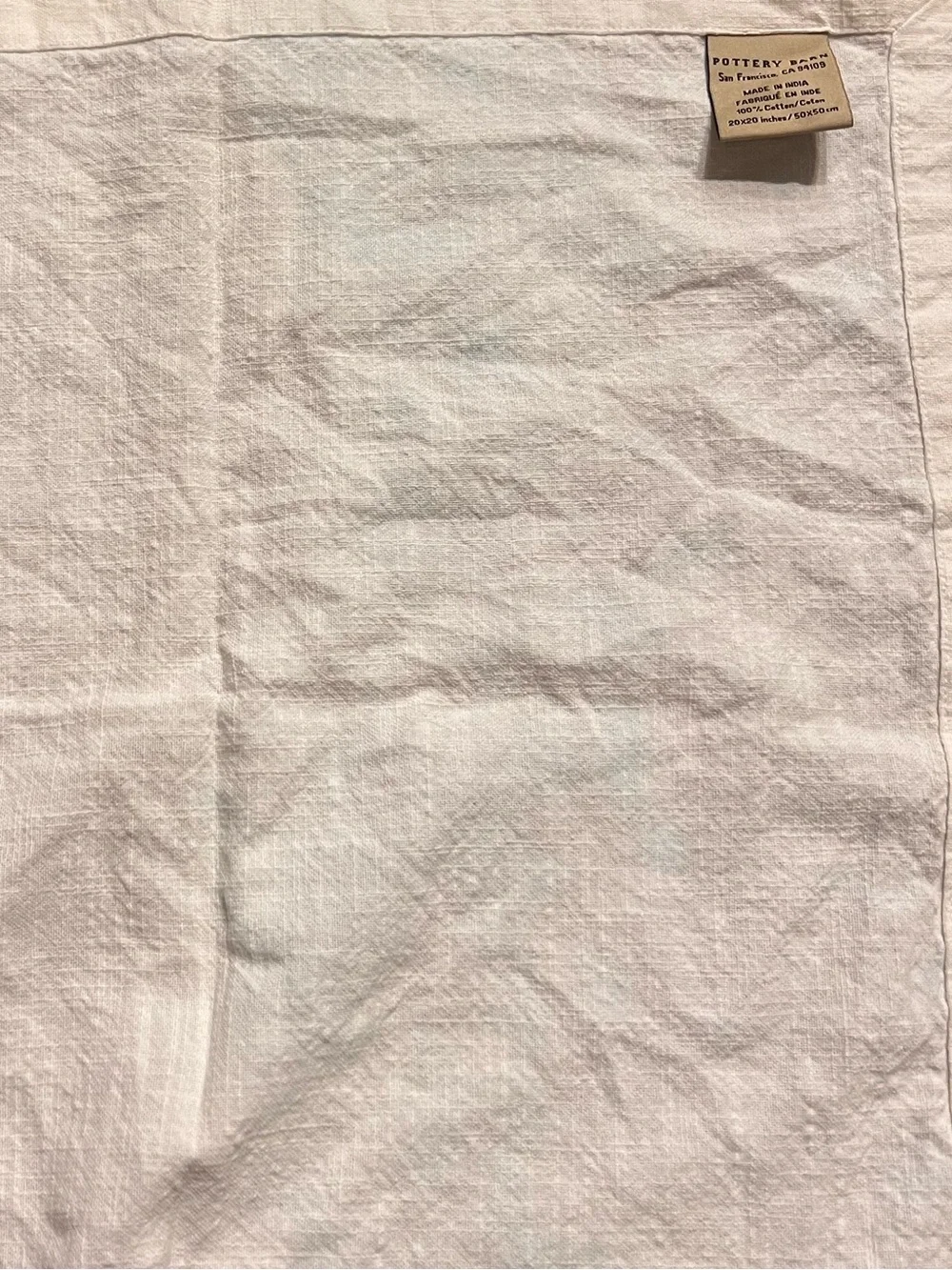 Pottery Barn Set of 6 Cotton Dinner Napkins 20x20 White Beige Farmhouse 1 Extra
